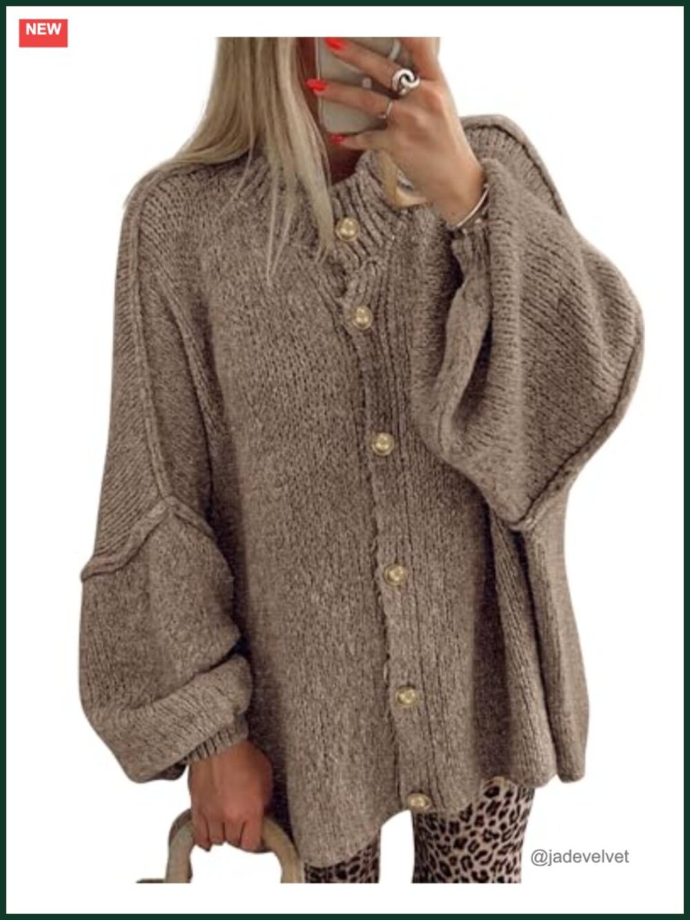 Women's Oversized Cardigan Sweater Chunky Knit Button Down Long Sleeve Fall